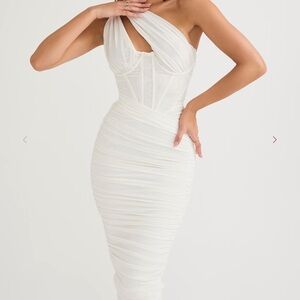 House of CB White Asymmetrical Dress